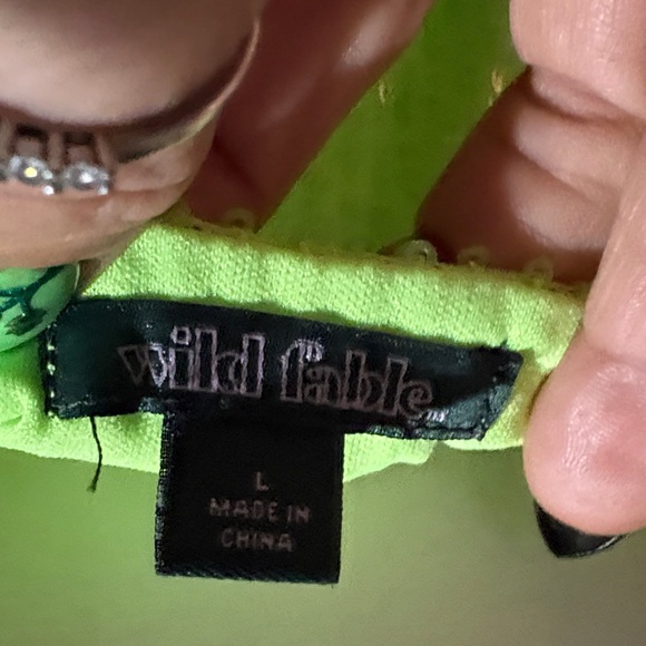 Wild Fable Sz L NWOT Neon Green sequins Ruched Women  mini Dress - Picture 11 of 11